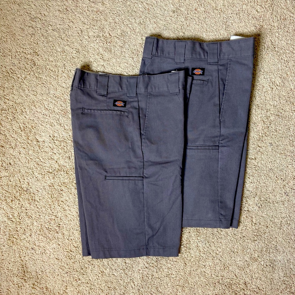 2 pair Dickies Men's 11 Inch Regular-Fit Stretch-Twill Work Short